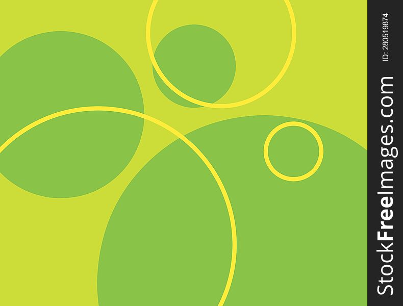 Circle Green And Yellow Background Template