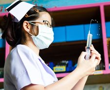 Nurse With Medical Syringe Stock Photo Nurse With Medical Syringe Stock Photo
