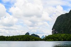 View Of Phang Nga Bay With Cloudy Sky Royalty Free Stock Images