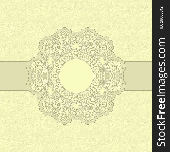 Vector illustration with vintage pattern for greeting card. Vector illustration with vintage pattern for greeting card.