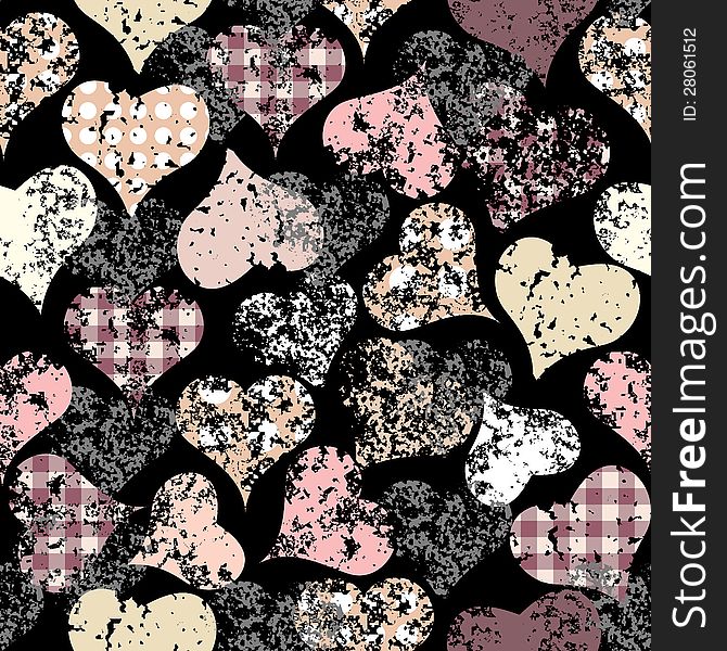 Seamless background pattern. Will tile endlessly. Grunge hearts. Seamless background pattern. Will tile endlessly. Grunge hearts.