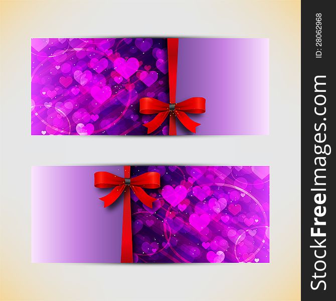 Amazing valentine cards background with bokeh and hearts. Amazing valentine cards background with bokeh and hearts.