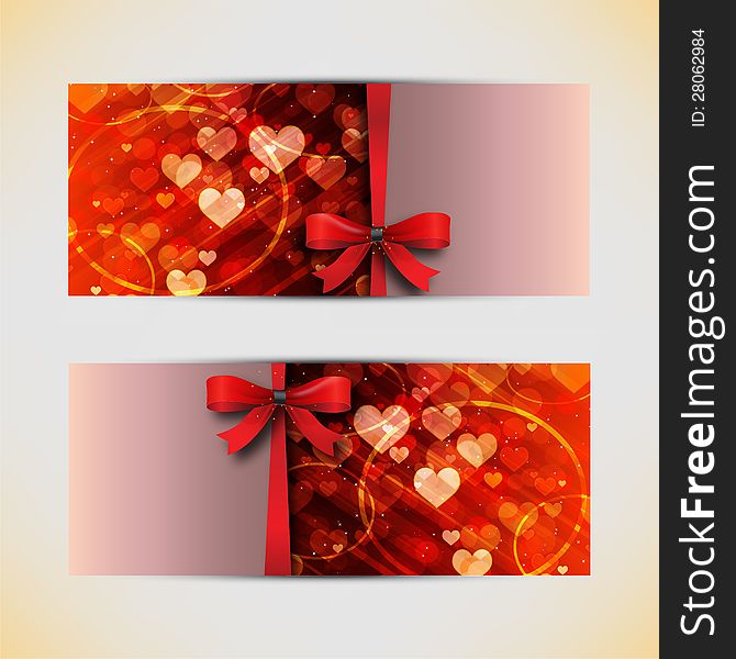 Amazing valentine cards background with bokeh and hearts. Amazing valentine cards background with bokeh and hearts.