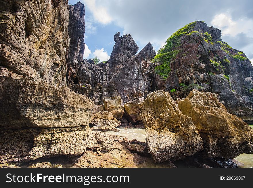 Yong ling cliff in trang province