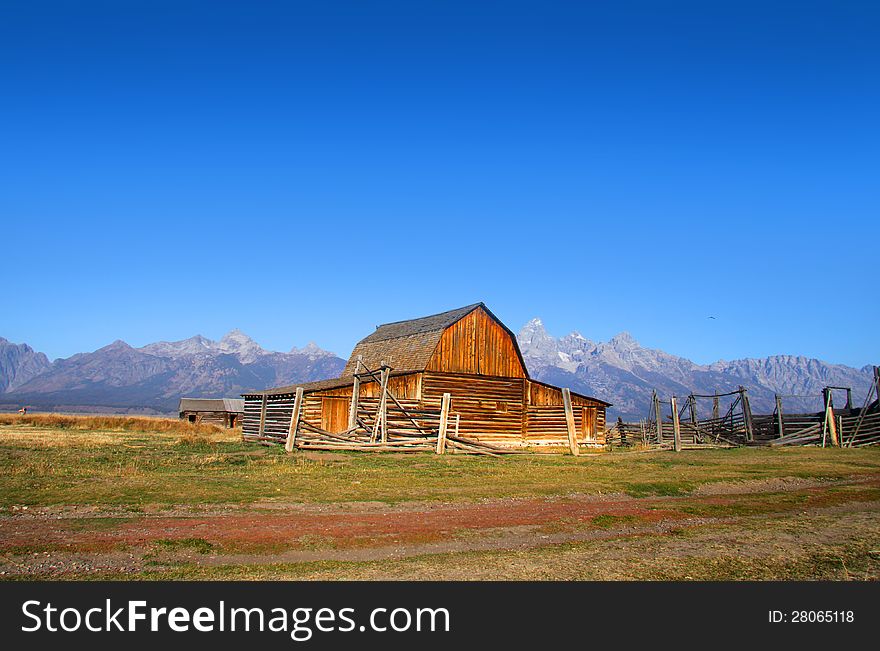 Old Mormon barn in Grand Tetons