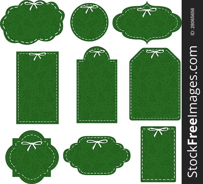 Vector set of green tags