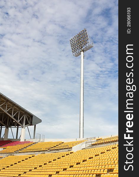 The Stadium Spot-light tower over Blue Sky