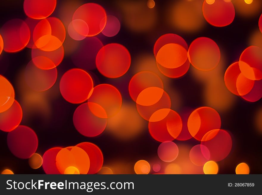 Red blurry lights bokeh background