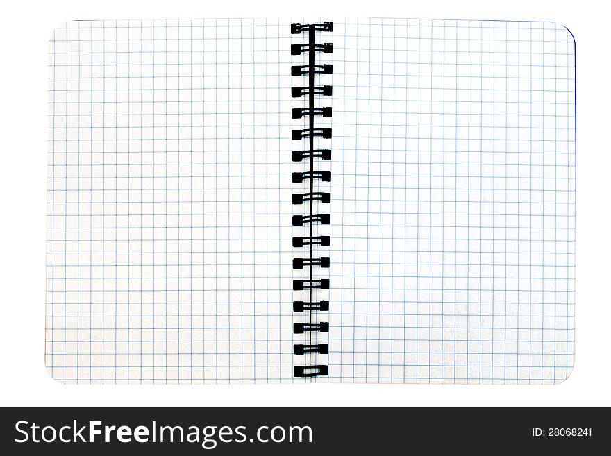 Notebook with empty pages - isolated on white. Notebook with empty pages - isolated on white