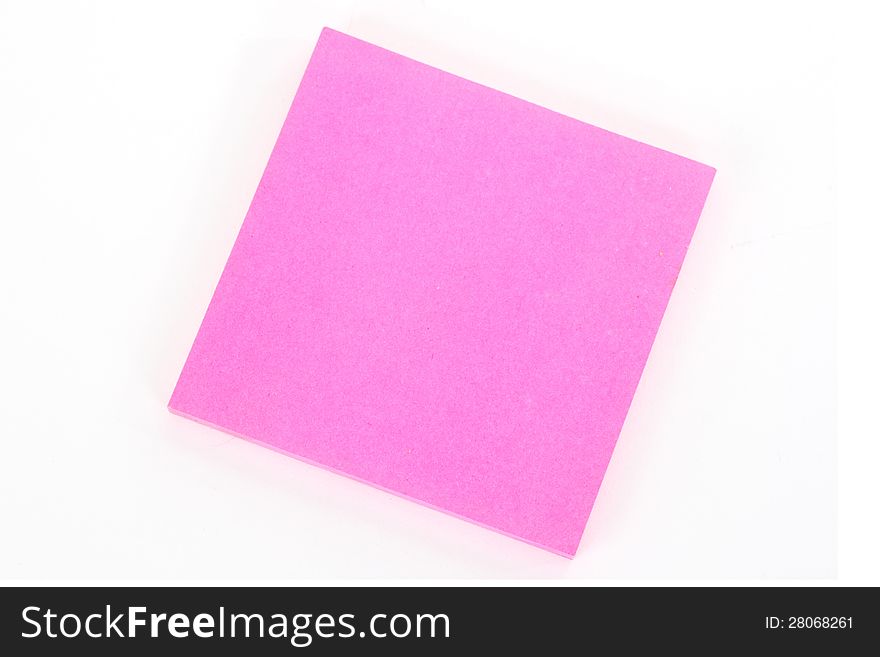 Pink notepad - isolated on white background. Pink notepad - isolated on white background