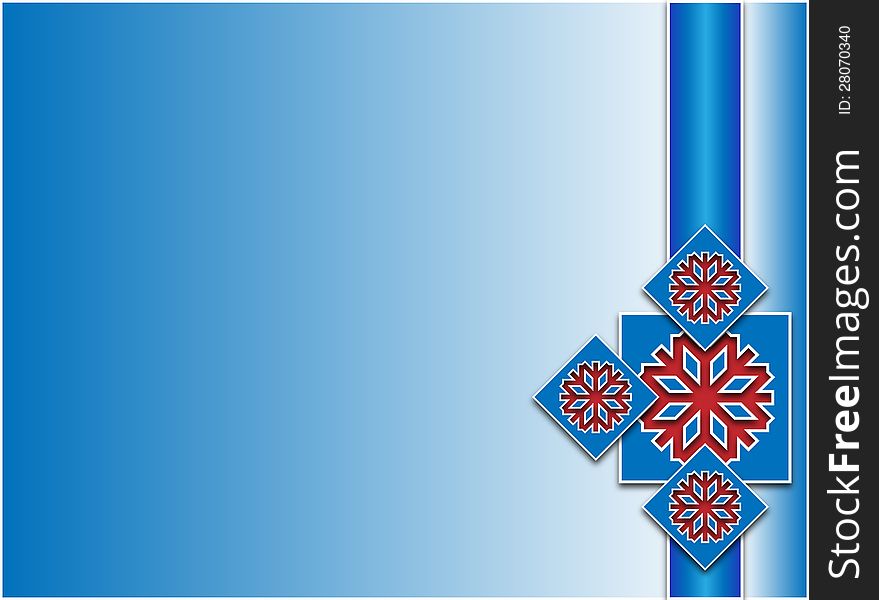 Winter background decorated in blue and black colors with snowflakes. Winter background decorated in blue and black colors with snowflakes