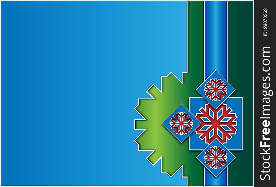 Background with winter icons decorated in blue green and red colors. Background with winter icons decorated in blue green and red colors
