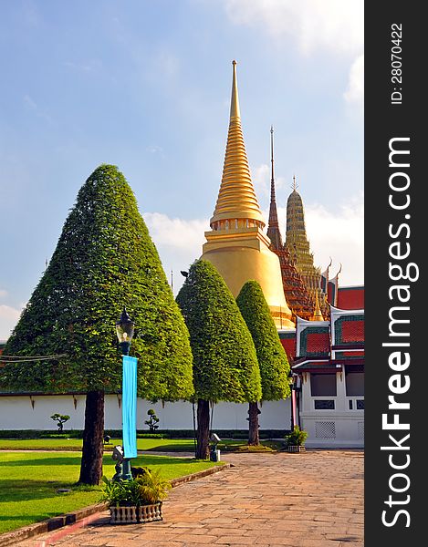 Golden Temple Dome & Spire At The Grand Palace.