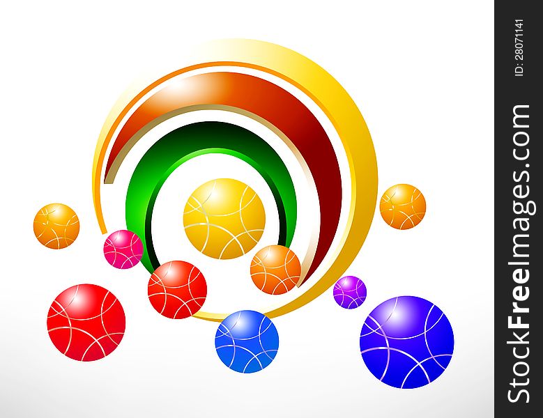 Colorful balls on a white background