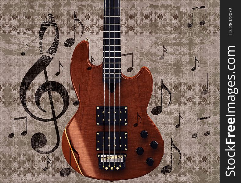 Illustration of abstract grunge retro musical background with guitar. Illustration of abstract grunge retro musical background with guitar.