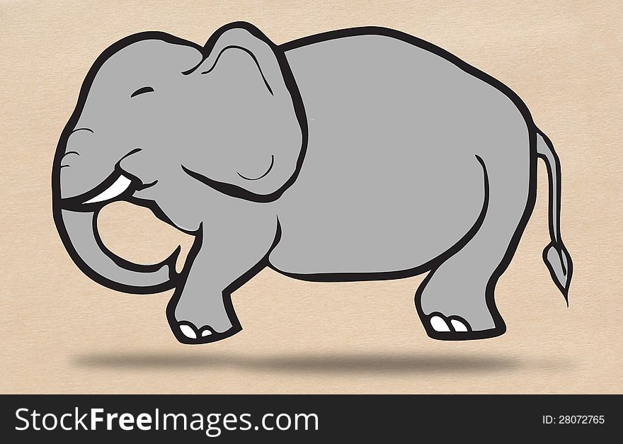 Big Blue asian elephant drawing