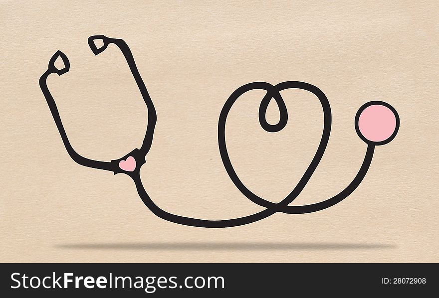 Doctor's Stethoscope and pink heart