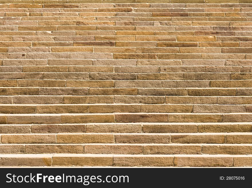 High and long sandtone staircase pattern. High and long sandtone staircase pattern