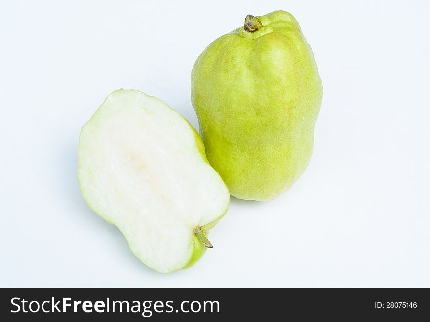 Tropical green guava with half cut