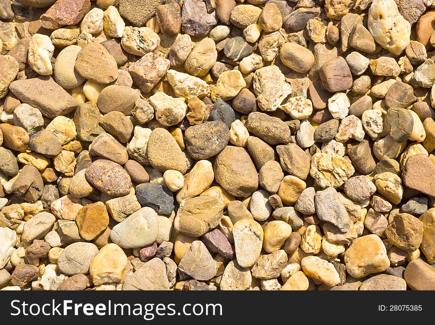 Various color pebble stones texture and background