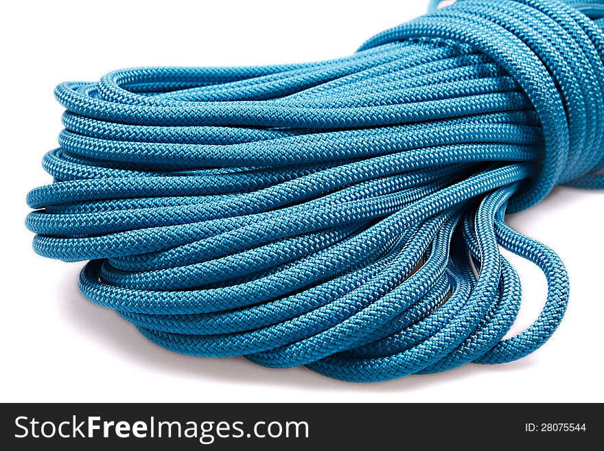 Blue rope isolated on white