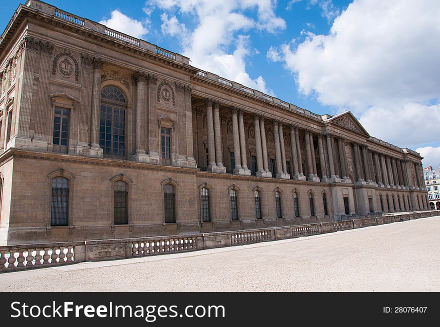 Building of Louvre Mueseum, Paris, France