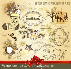 Christmas Calligraphic Set Royalty Free Stock Images Christmas Calligraphic Set Royalty Free Stock Images