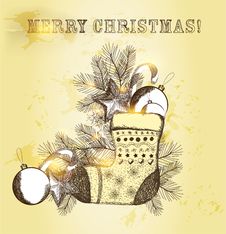 Christmas Greeting Vintage Card Royalty Free Stock Image Christmas Greeting Vintage Card Royalty Free Stock Image