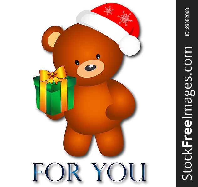Bear with Christmas present for you