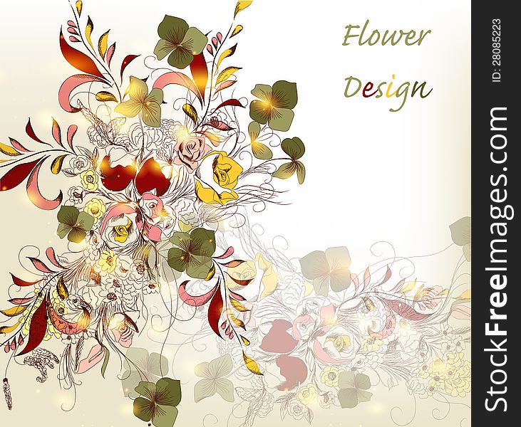 Floral . Hand drawn flower design