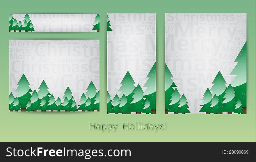 Merry Christmas, banner design background set. Merry Christmas, banner design background set