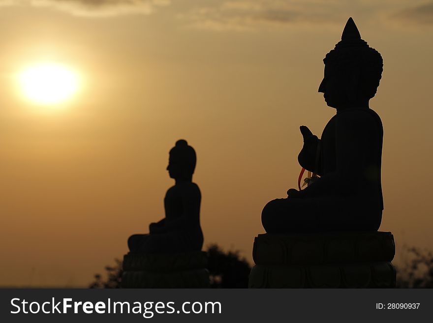 Buddha statue located at Phu Nok Hong. Thailand.