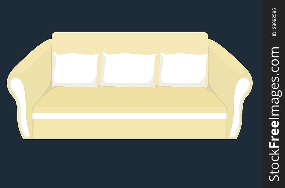 Vector illustration of sofa with pillows. Vector illustration of sofa with pillows