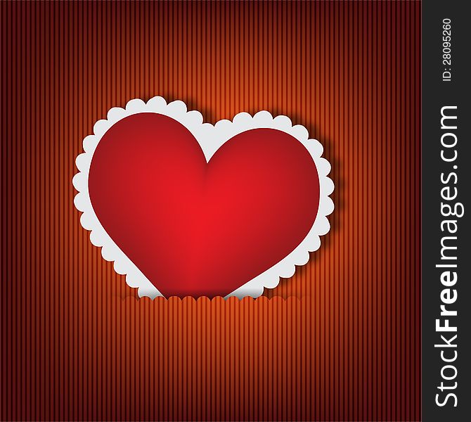 Valentines paper background with red heart and space for text. Valentines paper background with red heart and space for text.