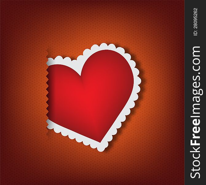 Red Heart Design Card