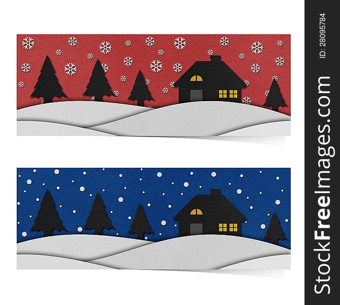 Christmas night recycled papercraft background. Christmas night recycled papercraft background.
