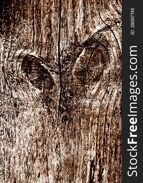 Grunge wooden pattern with abstract eyes