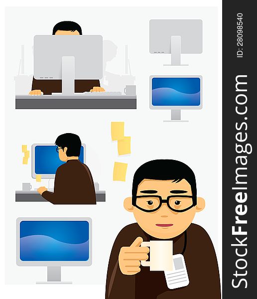Vector charactersoffice work