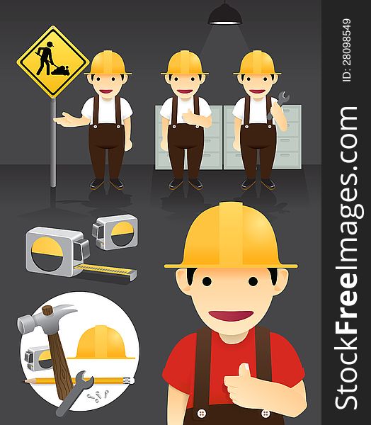 Characters.worker set Vector