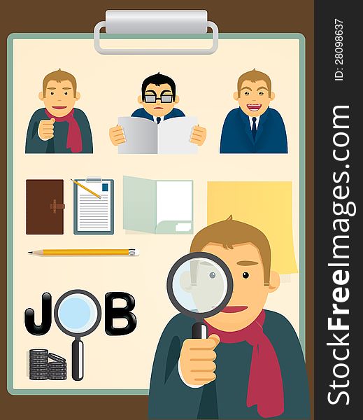 Vector characters.job search set