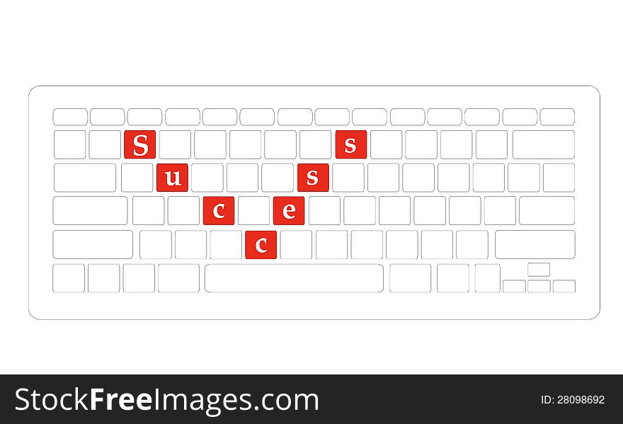 Vector of success topic keyboard.