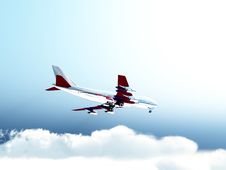 Plane In Flight Over Clouds Stock Image Plane In Flight Over Clouds Stock Image