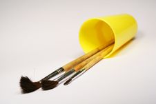Brushes On White Background Royalty Free Stock Images Brushes On White Background Royalty Free Stock Images
