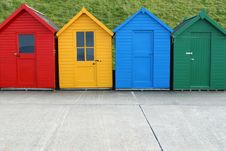 Four Beach Huts Royalty Free Stock Image Four Beach Huts Royalty Free Stock Image