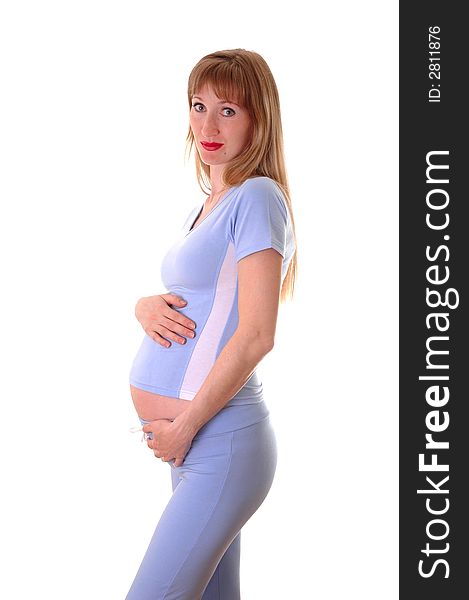 Pregnant women on white background. Pregnant women on white background