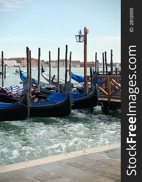 Venice - italy - europe - seaside with gondolas. Venice - italy - europe - seaside with gondolas