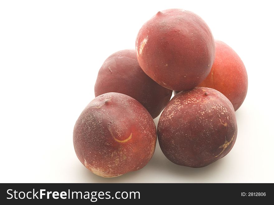 Red Peaches on the white