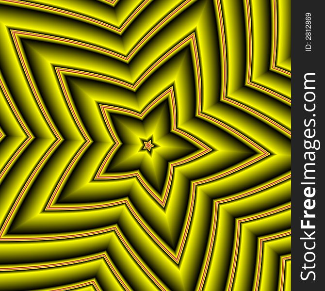 Yellow star - computer generated image