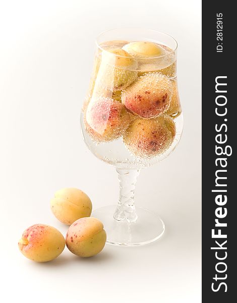 Fresh apricots in the water
