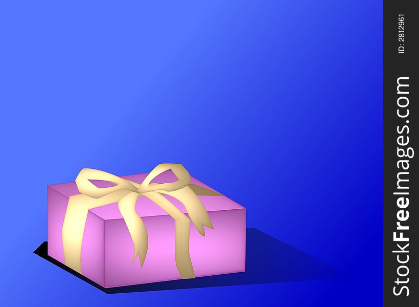 Christmas gift on a blue background